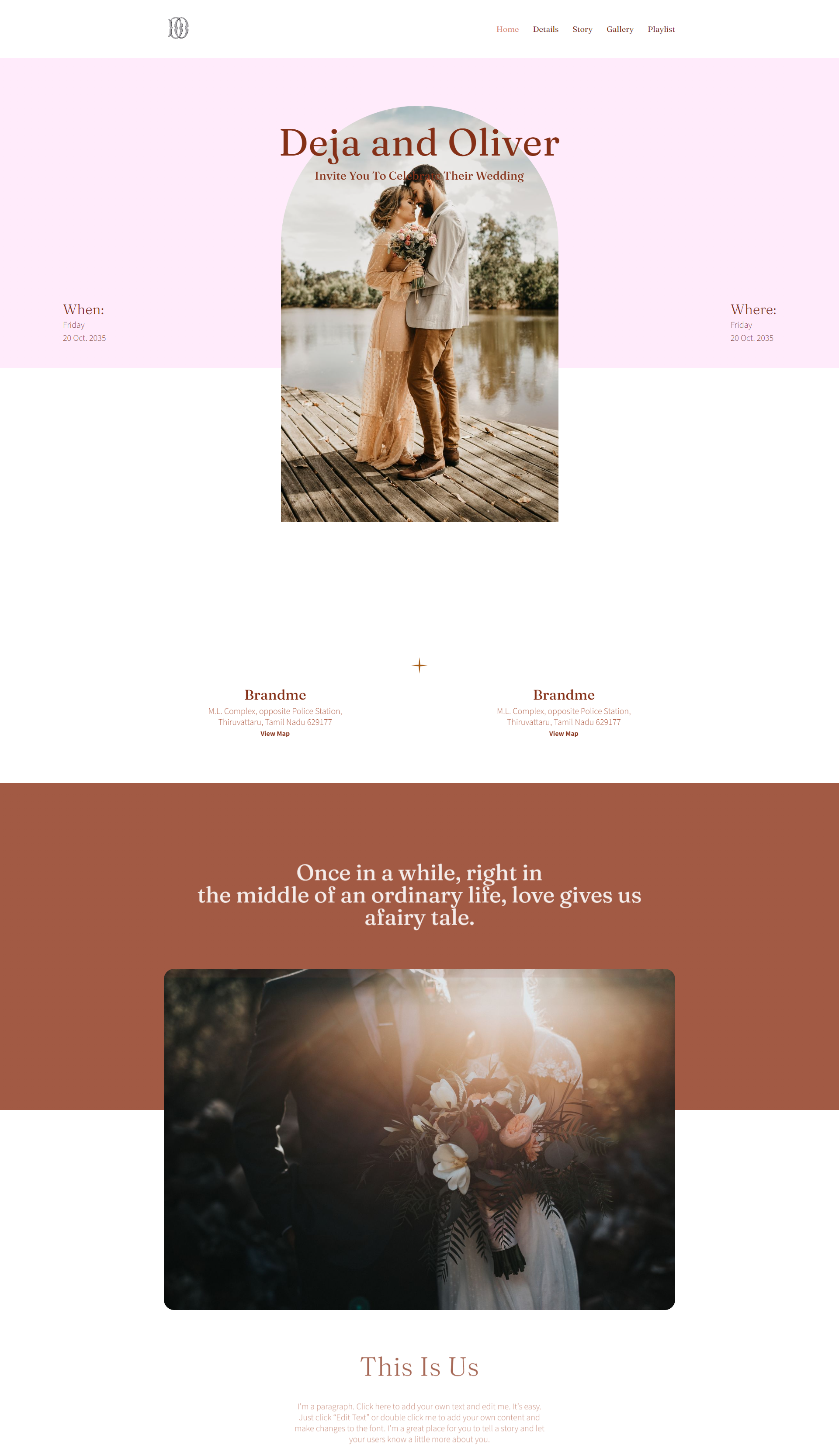 Wedding website Vibrant design template