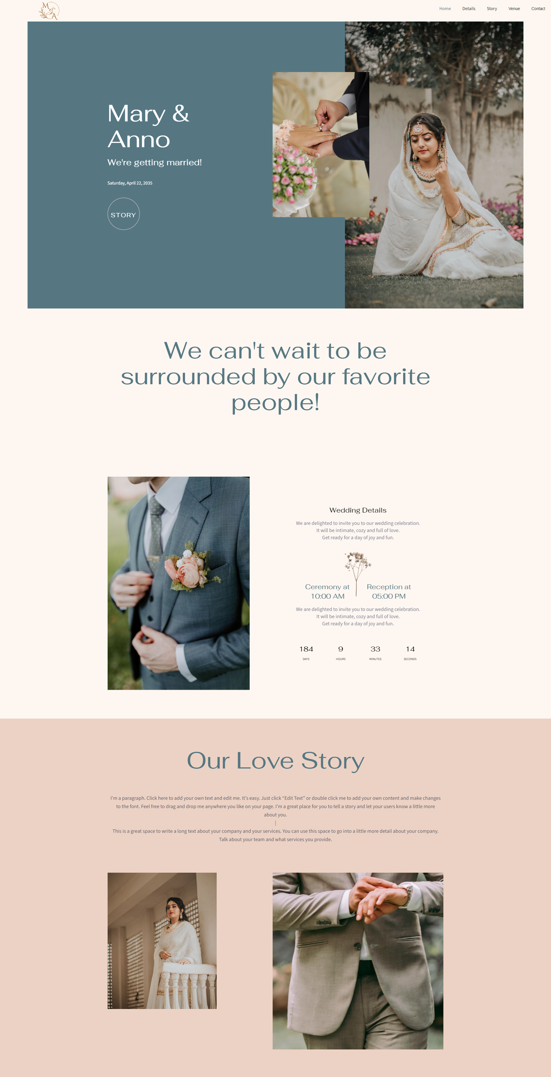 Wedding website  design template