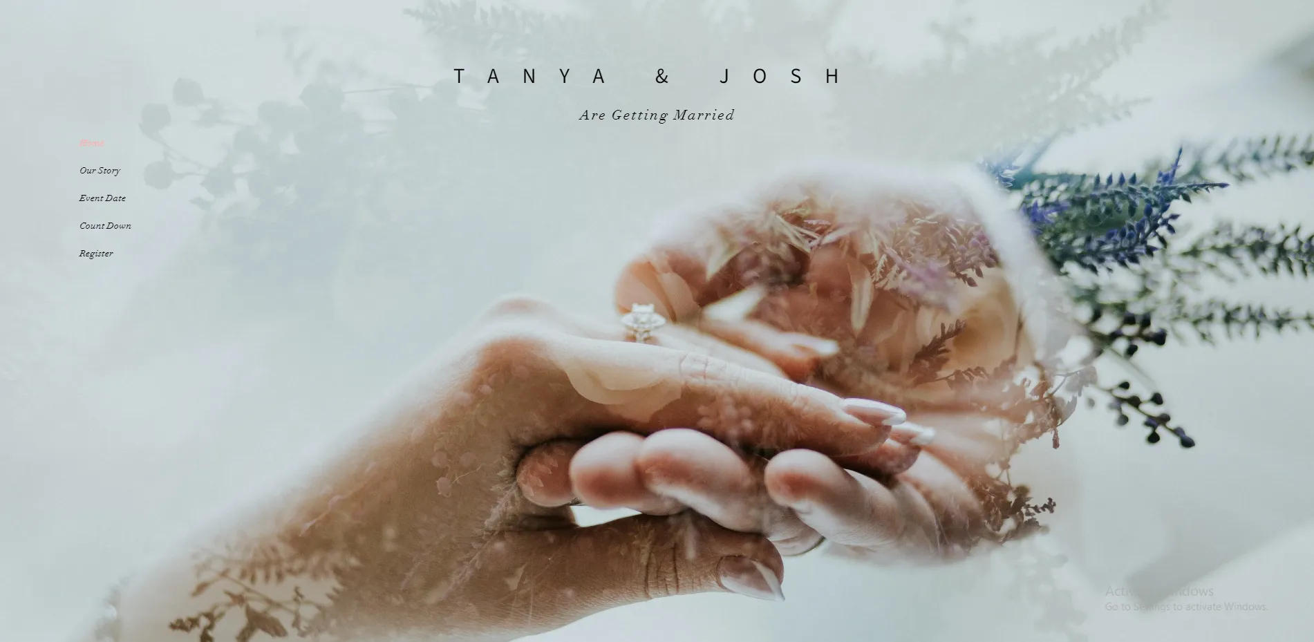 Wedding website Vibrant design template