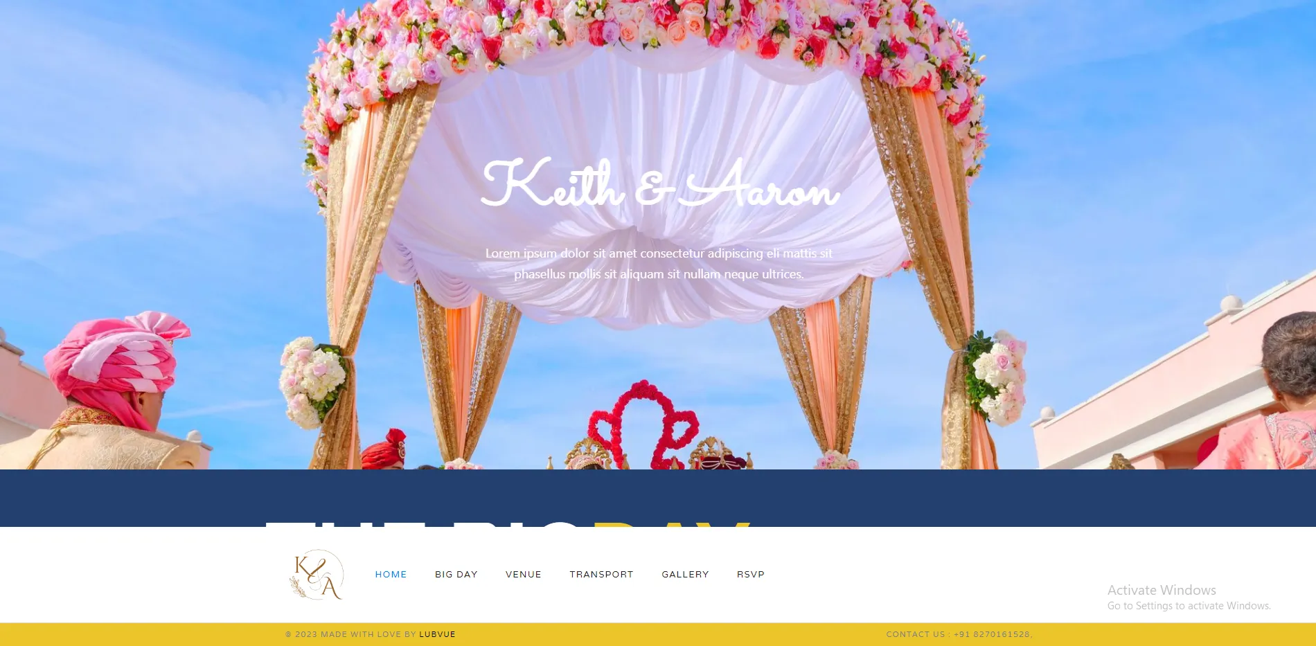 Wedding website natural design template