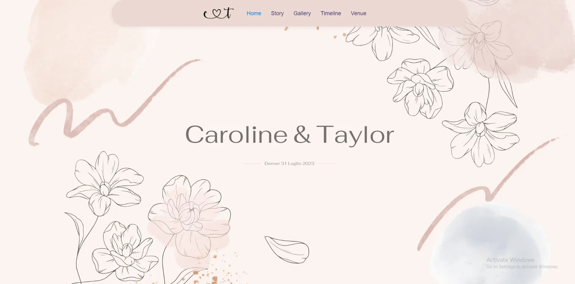 Wedding website modern design template